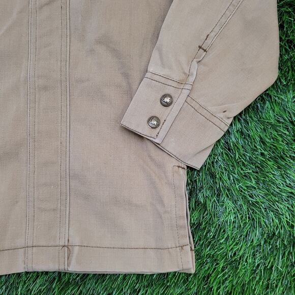 Vintage 60s Lee Snap Button Shirt XL 24x29 Khaki Brown USA - Picture 11 of 14